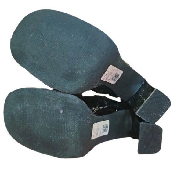 ASOS black patent high heel boots size 7 with zipper - Picture 3 of 5